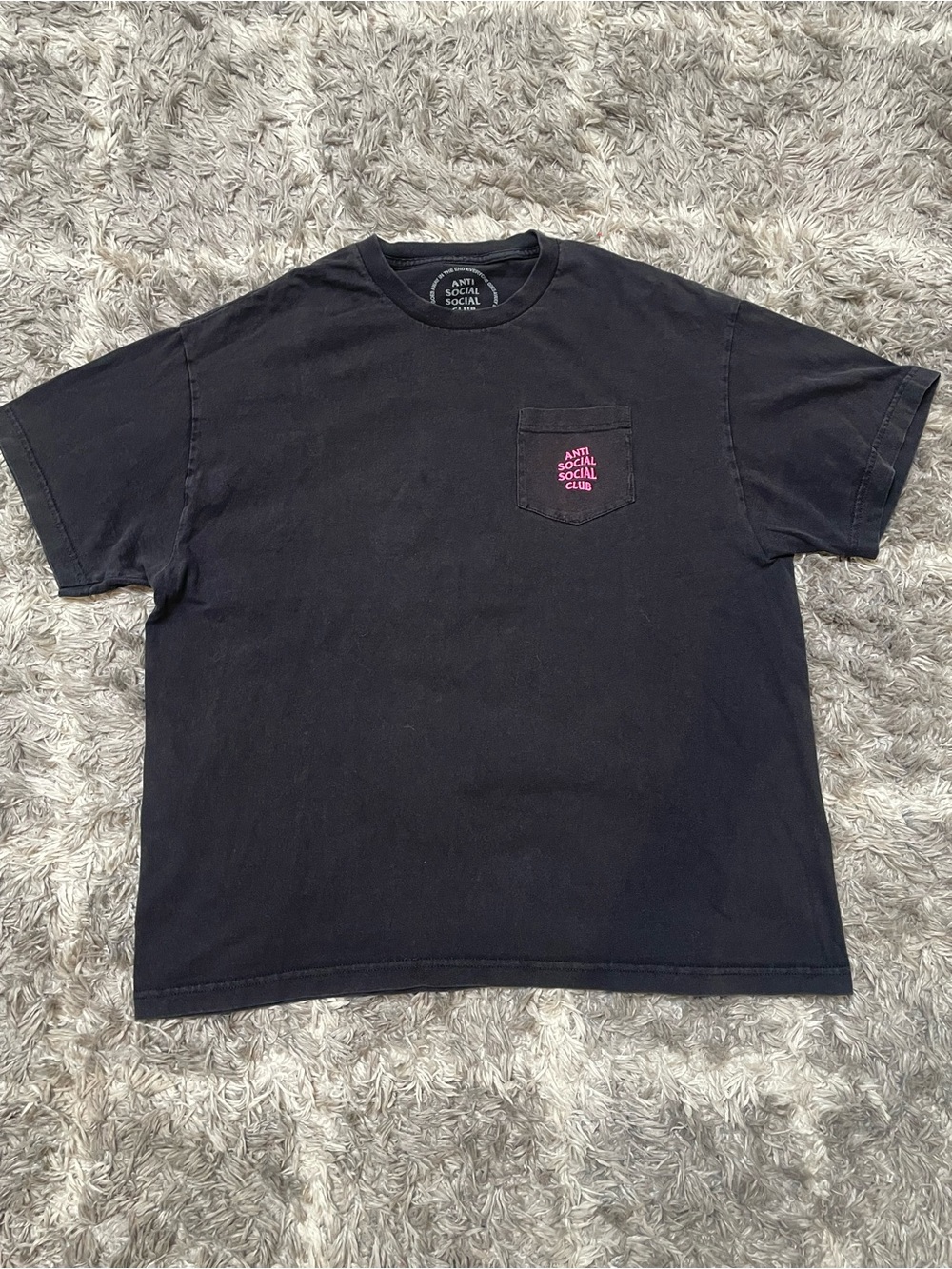 Anti Social Social Club Black Pocket T-Shirt Size XL